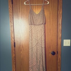 Adrianna Papell Art Deco Beaded Blouson gown